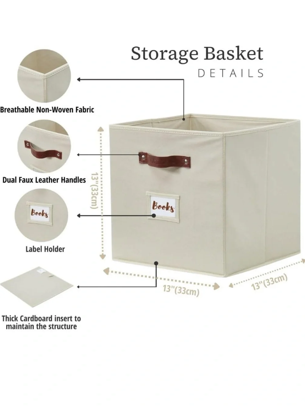 DECOMOMO Storage Bins, Cube Storage Bin with Labels 13